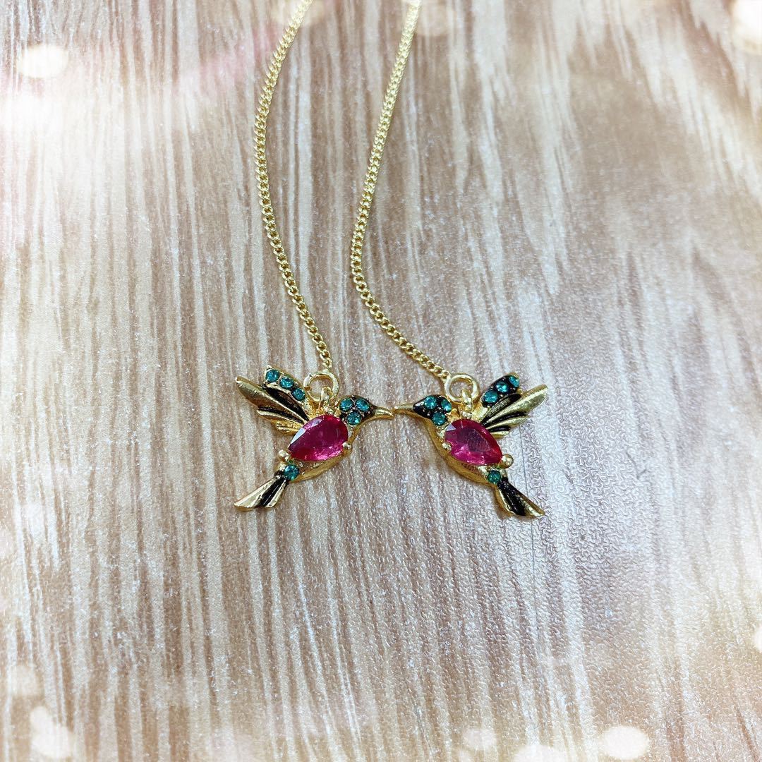 hummingbird enamel and zirconia earrings