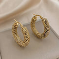 golden scale hoop earrings
