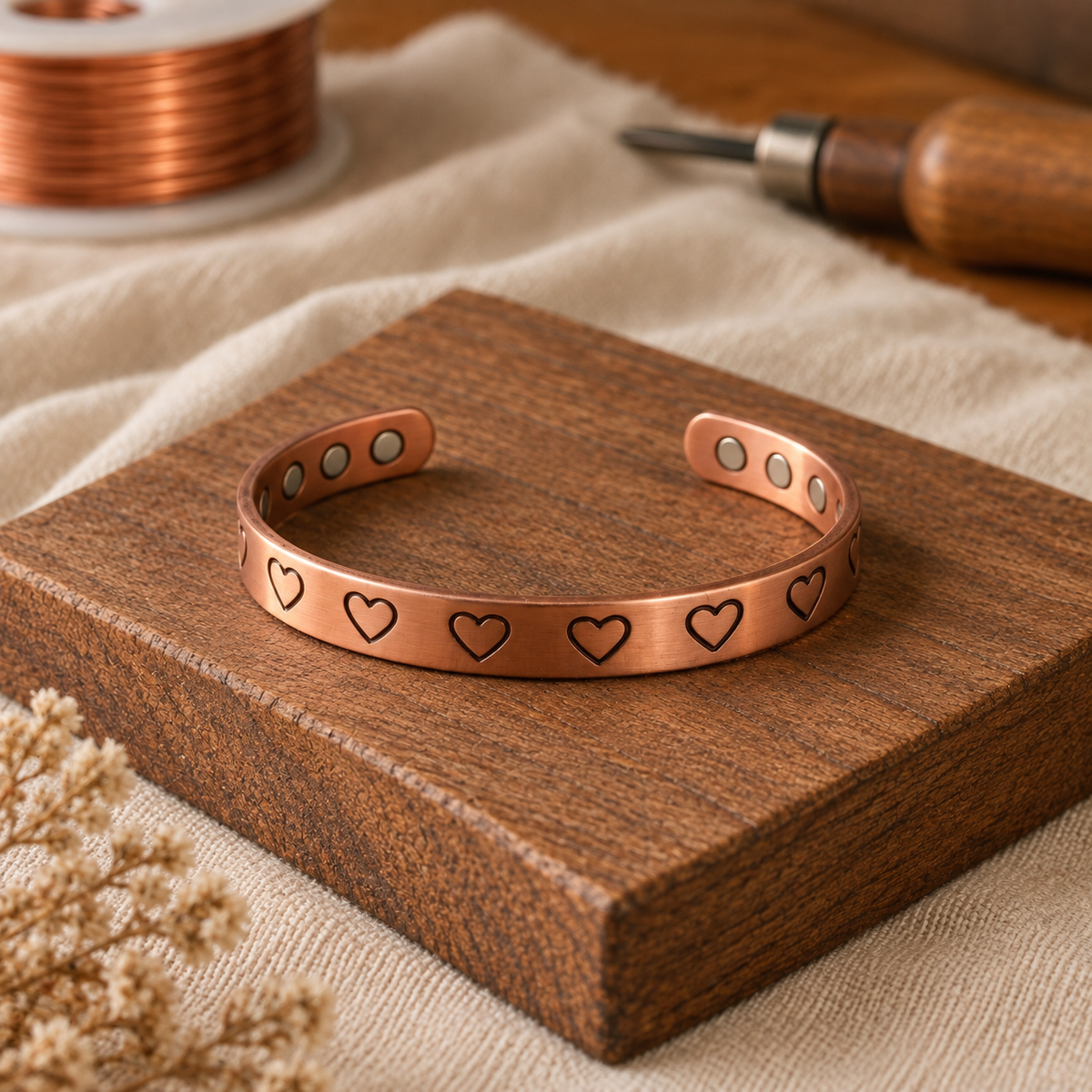 hearth copper bracelet