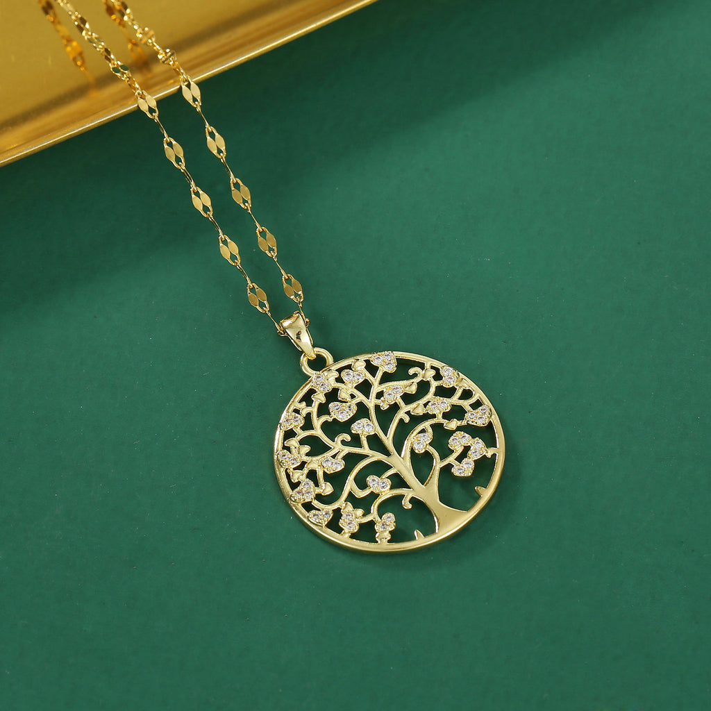 roots of life necklace in gold