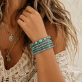 bohemian turquoise beaded bracelet set