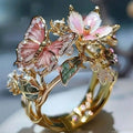 natur bright butterfly zirconia ring
