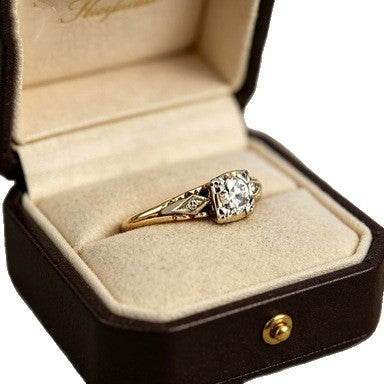 vintage zirconia fine gold ring