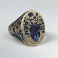 blue blossom vintage gold ring