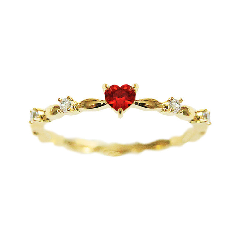 gold ruby heart ring