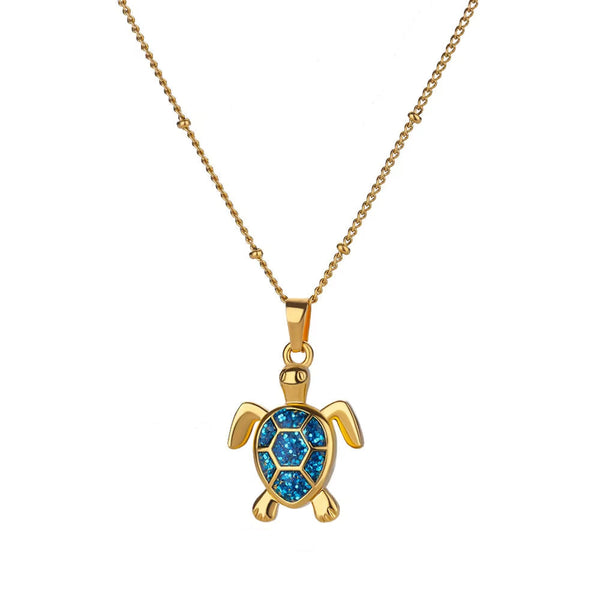 ocean dreams blue turtle necklace