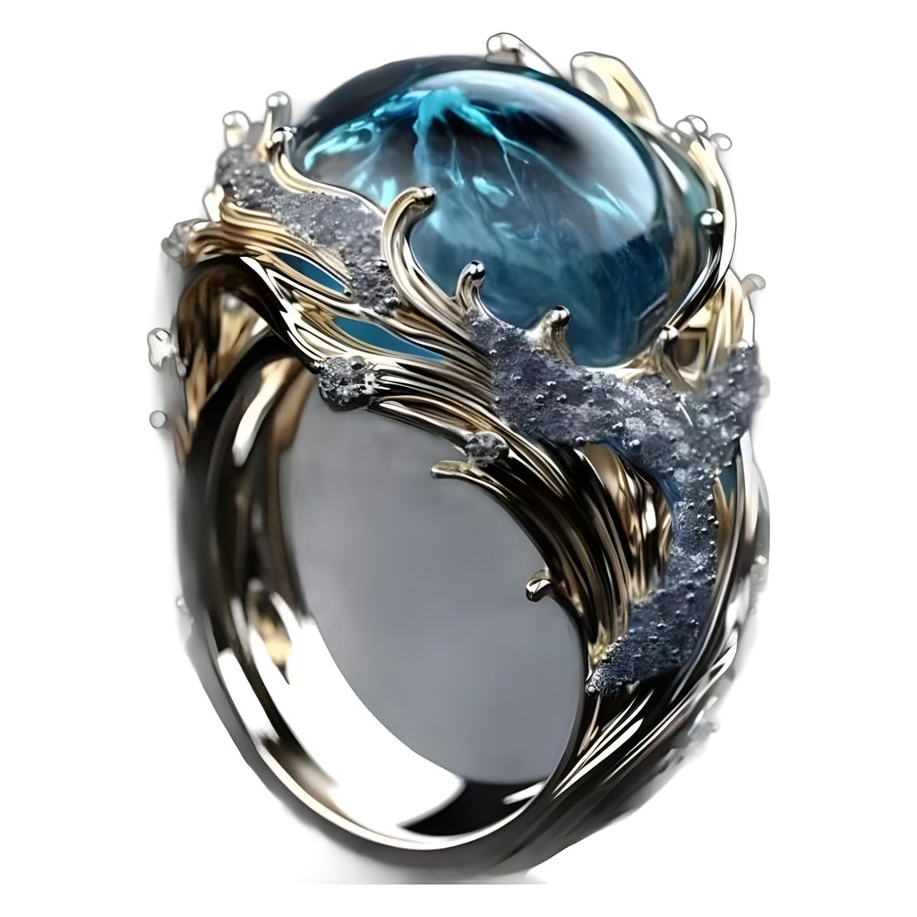 vintage golden ocean ring