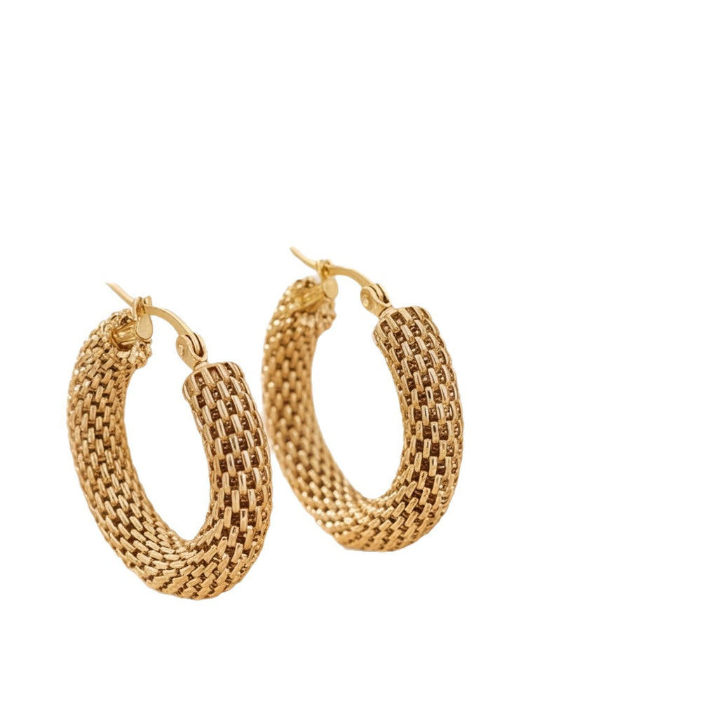 golden scale hoop earrings