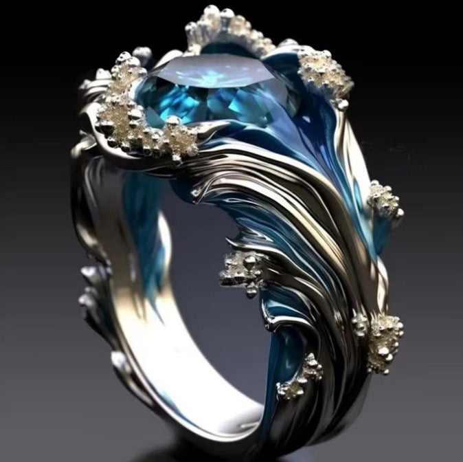 vintage golden ocean ring