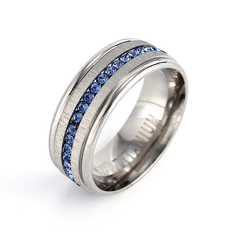 sapphire gold inlay band
