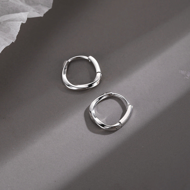 sterling silver round inlay earrings