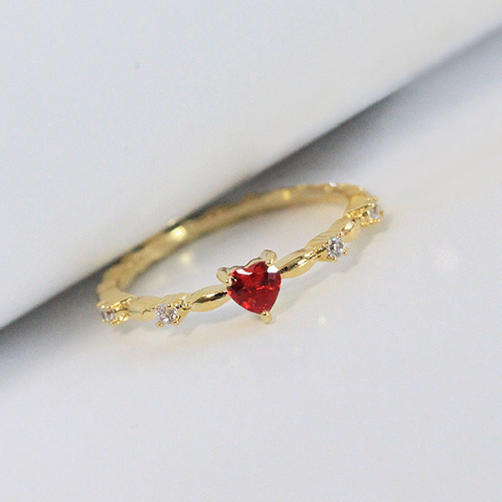 gold ruby heart ring