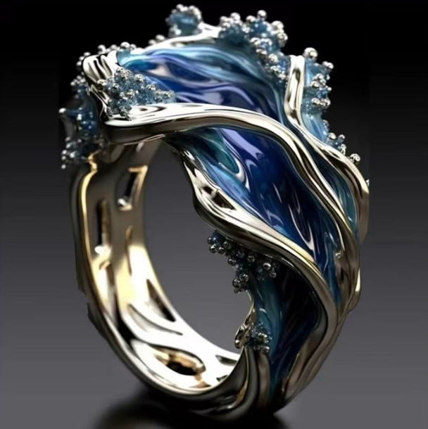 vintage golden ocean ring
