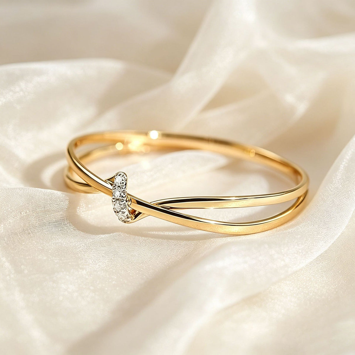 vintage golden silver twist ring