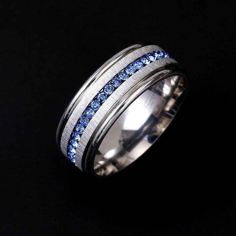 sapphire gold inlay band
