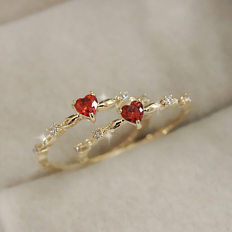 gold ruby heart ring