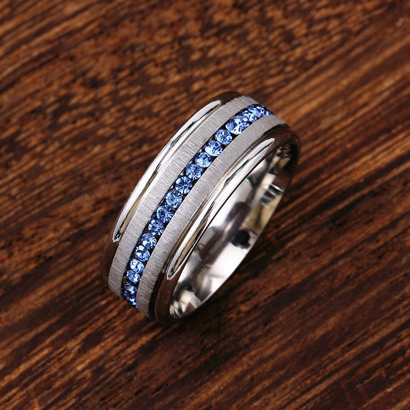 sapphire gold inlay band