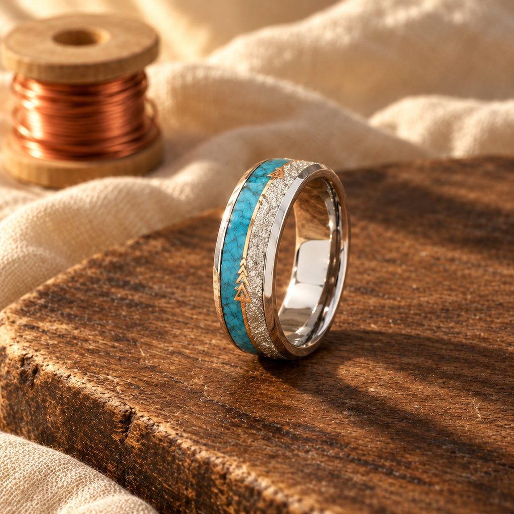 Antique Enamel Silver Ring