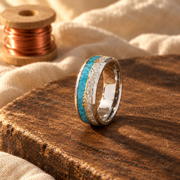 Antique Enamel Silver Ring