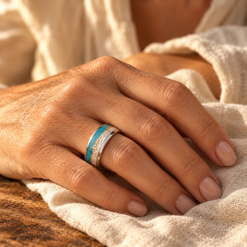 Antique Enamel Silver Ring