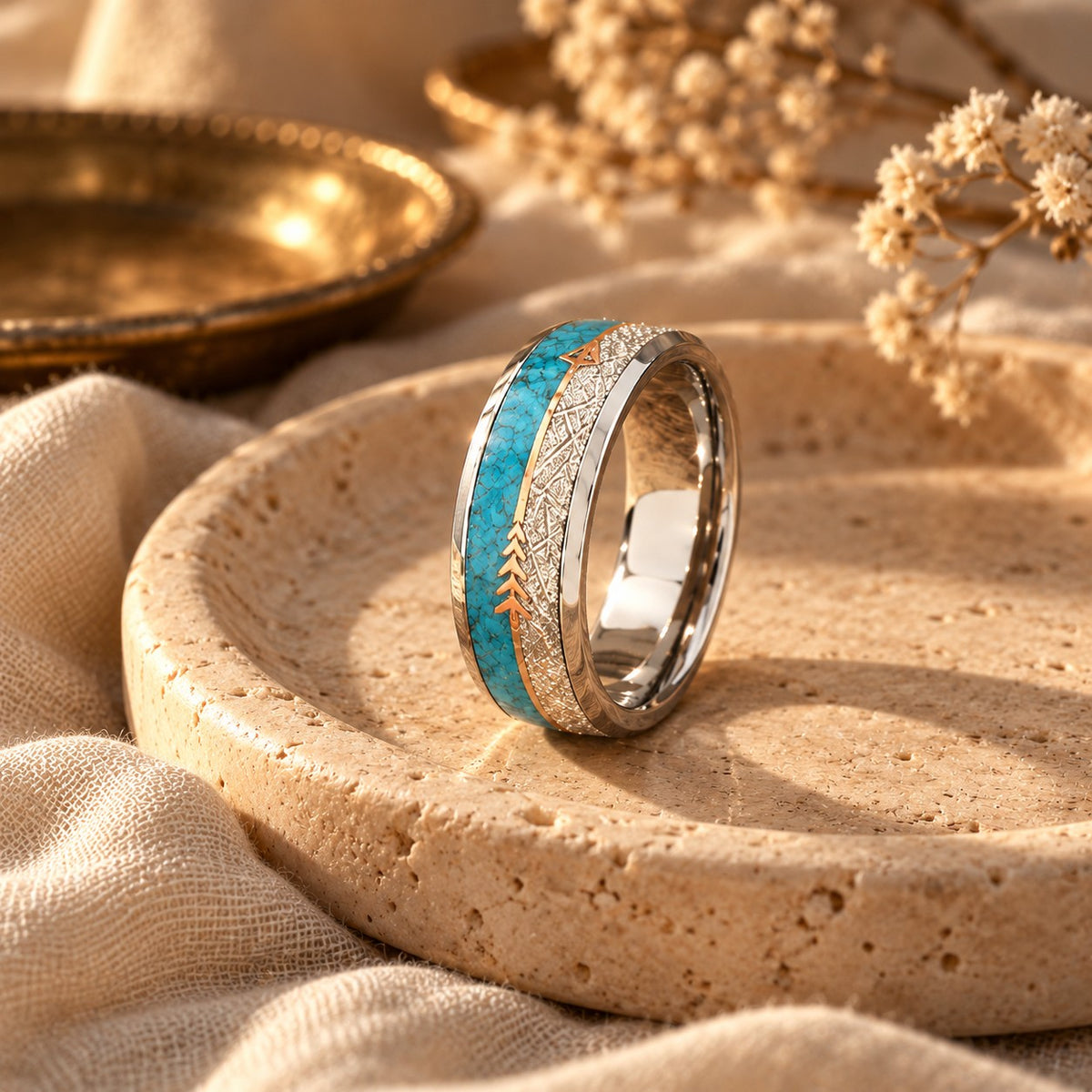 Antique Enamel Silver Ring