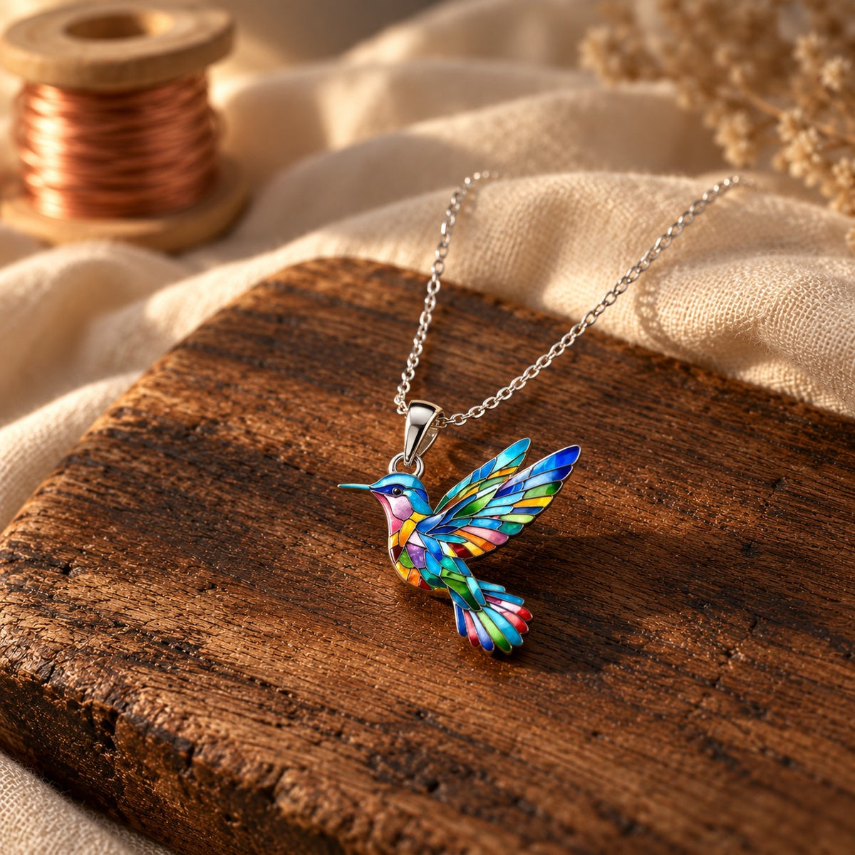 Hummingbird Necklace and Earrings Set