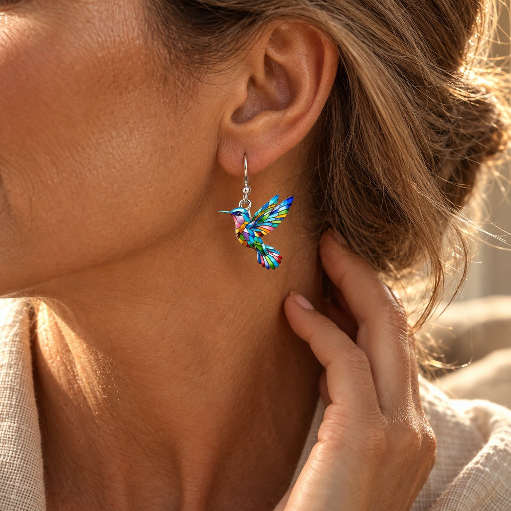 Hummingbird Necklace and Earrings Set