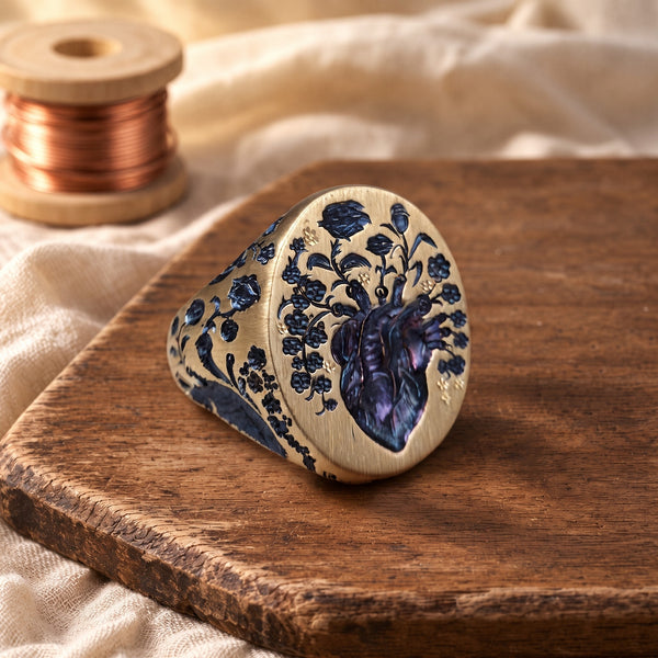 Blue Blossom Vintage Gold Ring