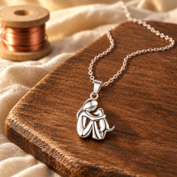 Cat Hug Pendant Necklace