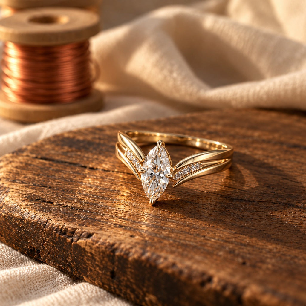 Drop Crown Gold Ring