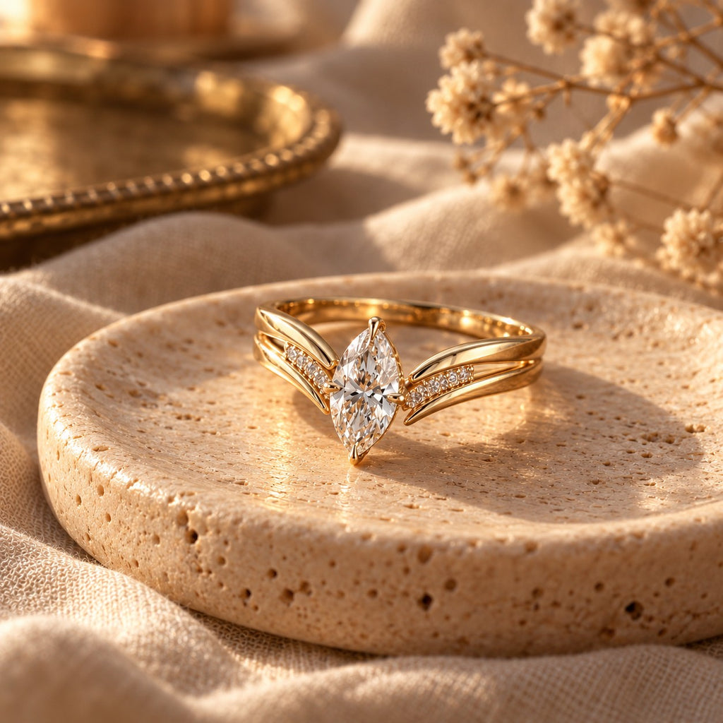 Drop Crown Gold Ring