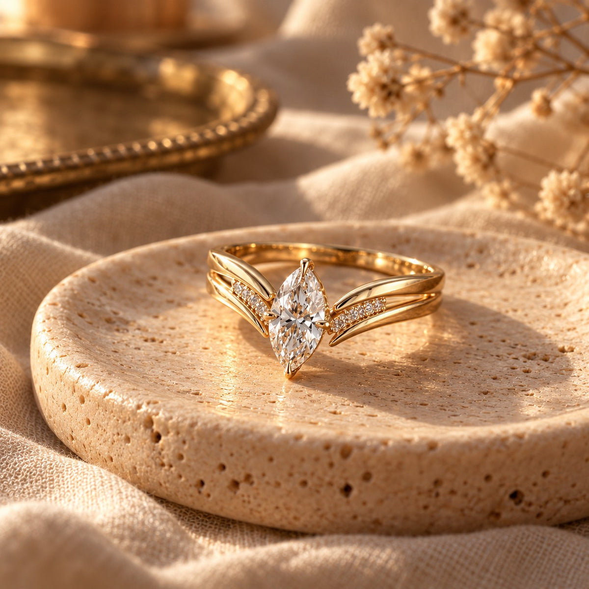 Drop Crown Gold Ring