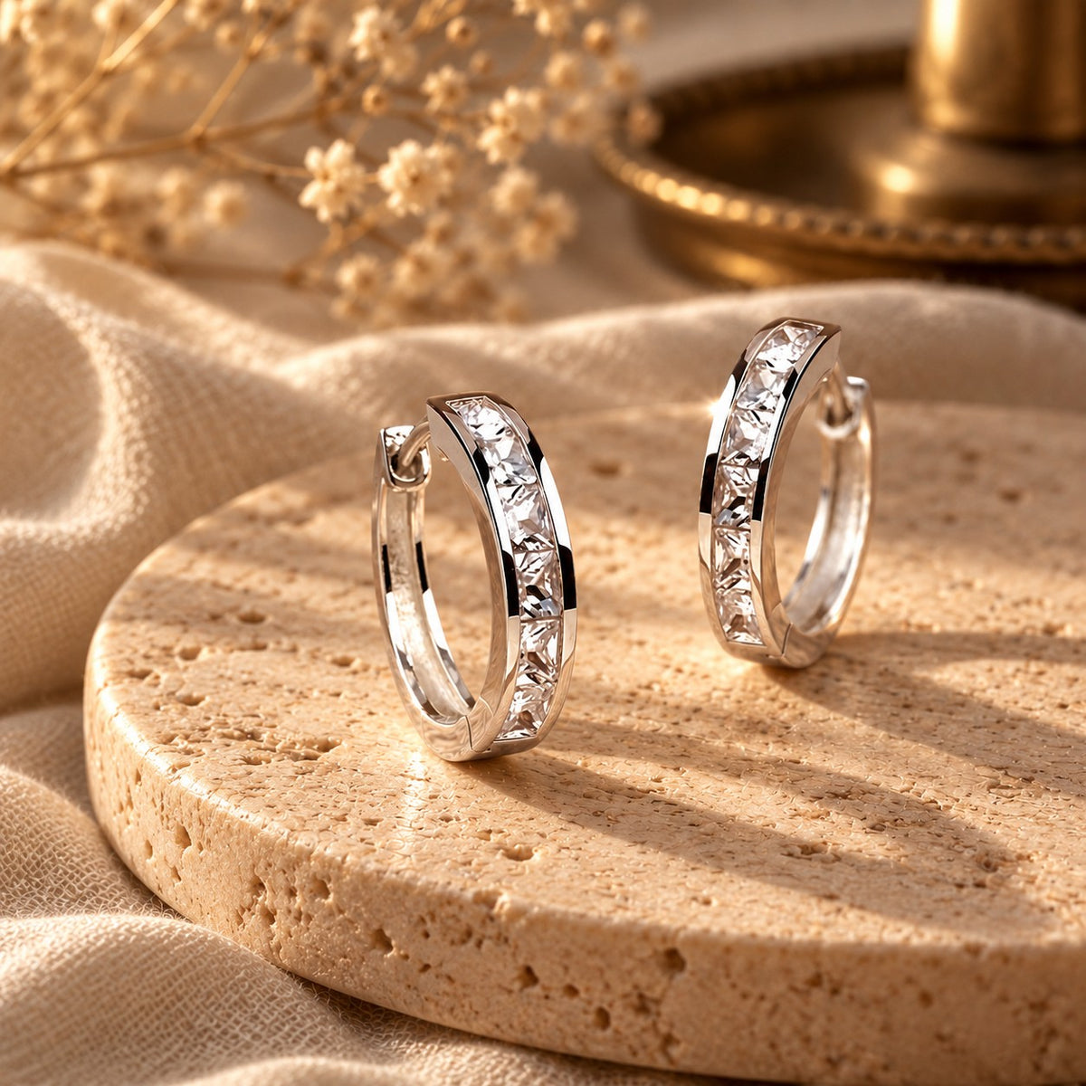 Elegant Gold and Crystal Earrings