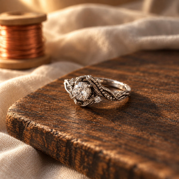 Elegant Silver Branch Zirconia Ring