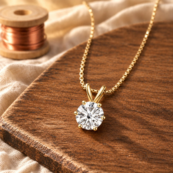 Elegant solitaire necklace with moissanite