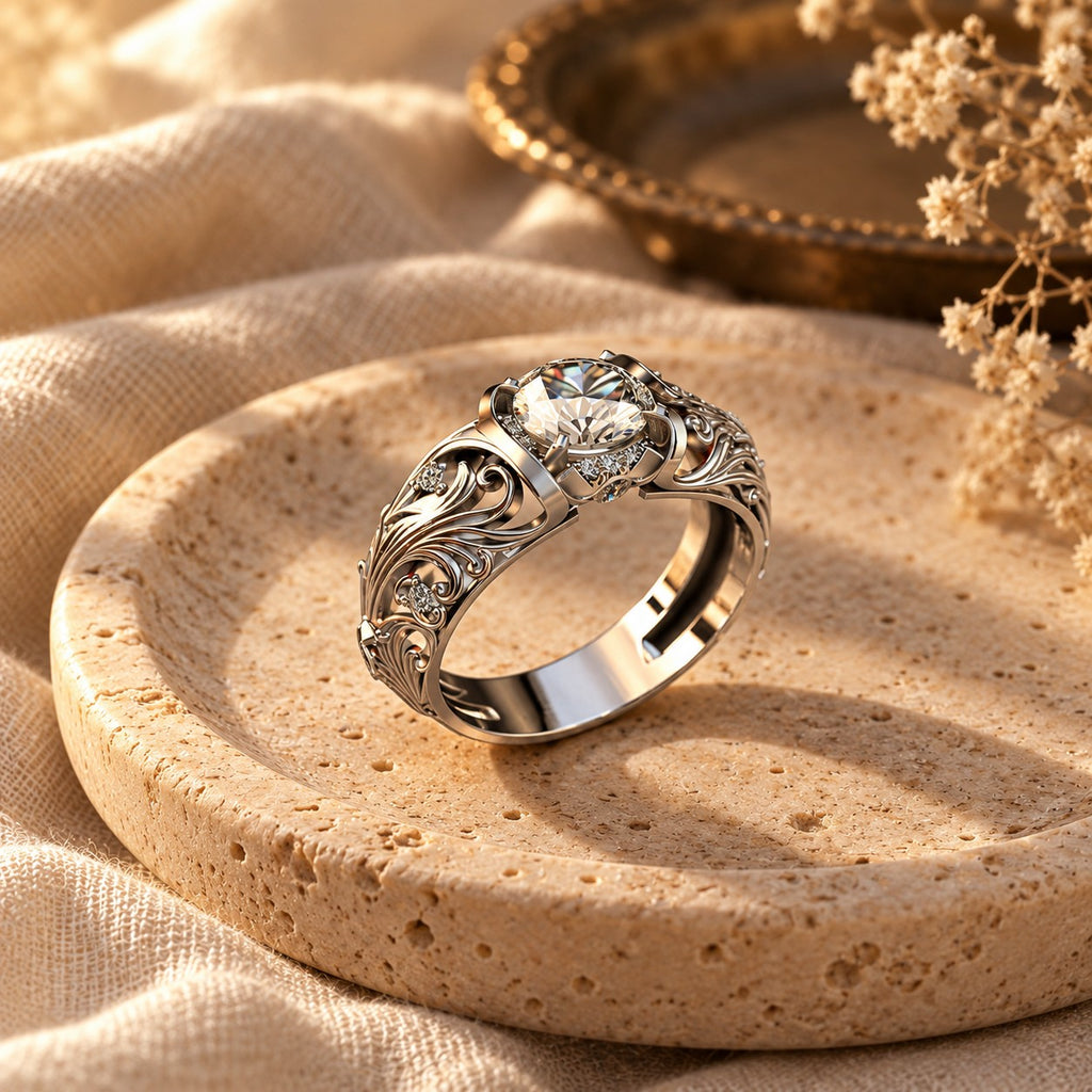 Exotic Crystal Silver Ring