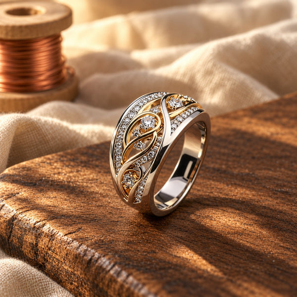 Hollow Gold & Silvered Ring