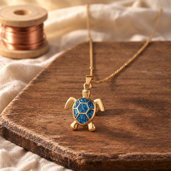 Ocean Dreams Blue Turtle Necklace