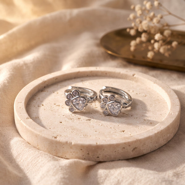 Paw Huggie Hoops with Sparkling Zirconia