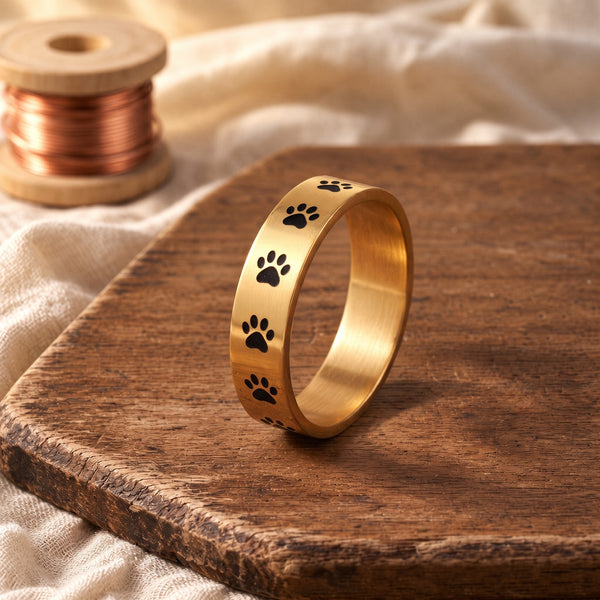Paw Print Ring in Stainless Steel
