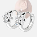 paw huggie hoops with sparkling zirconia