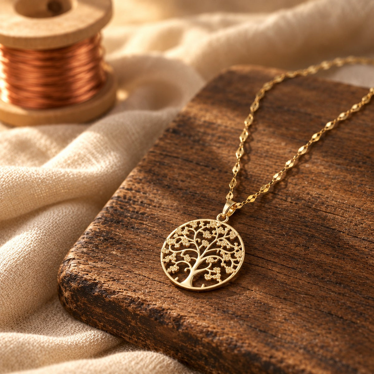 Roots of Life Necklace in Gold