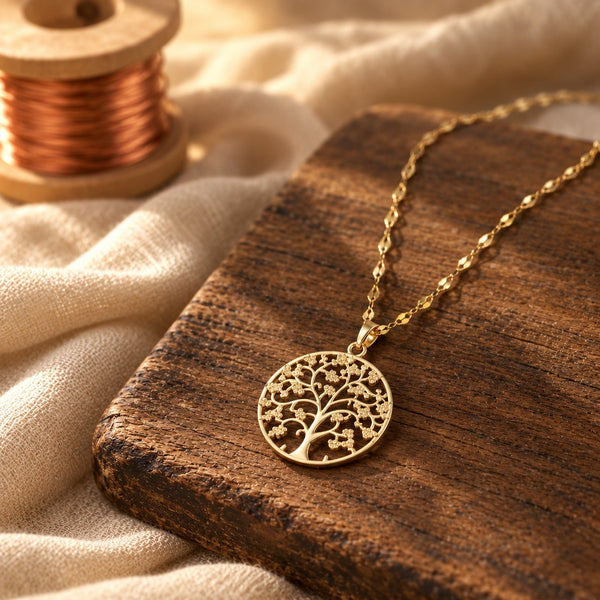 Roots of Life Necklace in Gold