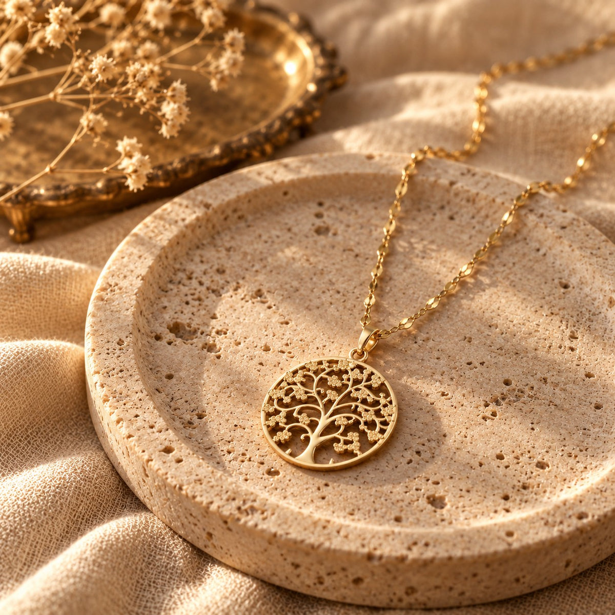 Roots of Life Necklace in Gold