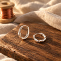 Silver-Tone Round Huggie Earrings