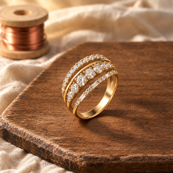 Vintage Elegant Zirconia Ring Set