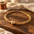 Vintage Gold Multi-Strand Ball Pendant Necklace