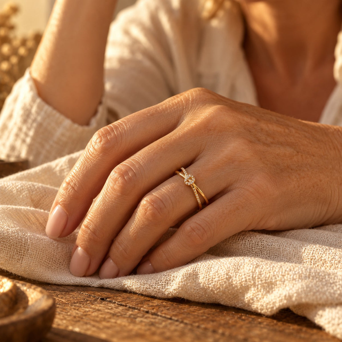 Vintage Golden & Silver Twist Ring
